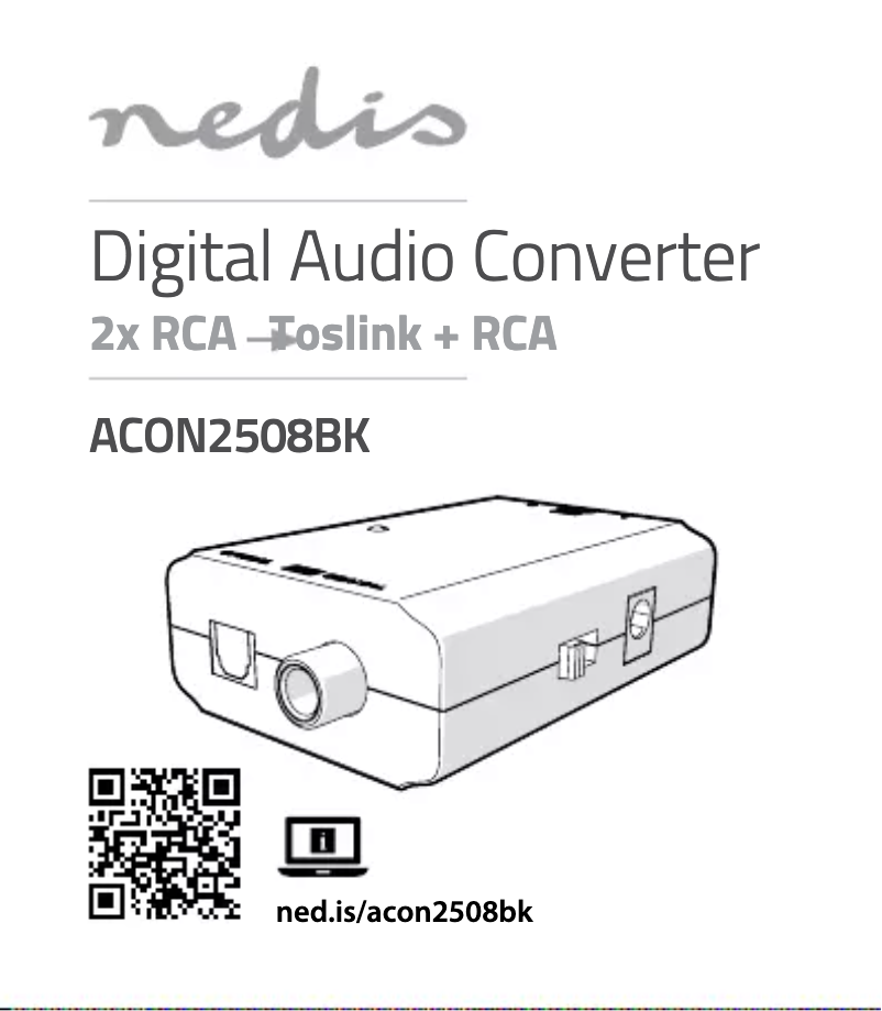Page 1 de la notice Manuel utilisateur Nedis ACON2508BK