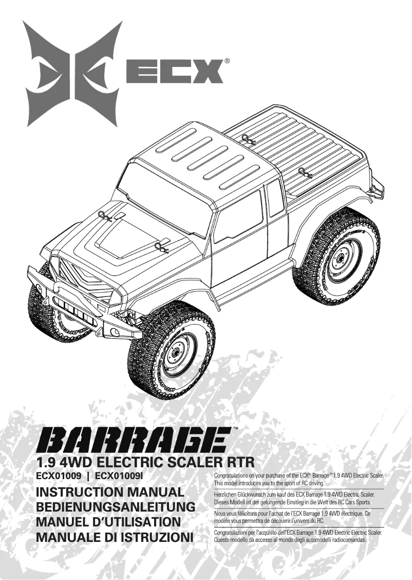 Page n°1 - Manuel utilisateur ECX 1.9 4WD Barrage ECX01009
