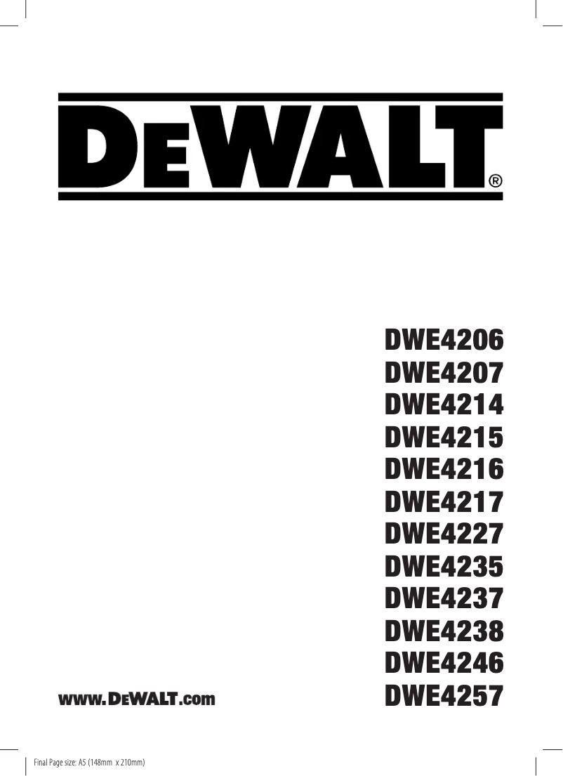 Page n°1 - Manuel utilisateur DeWalt DWE4235