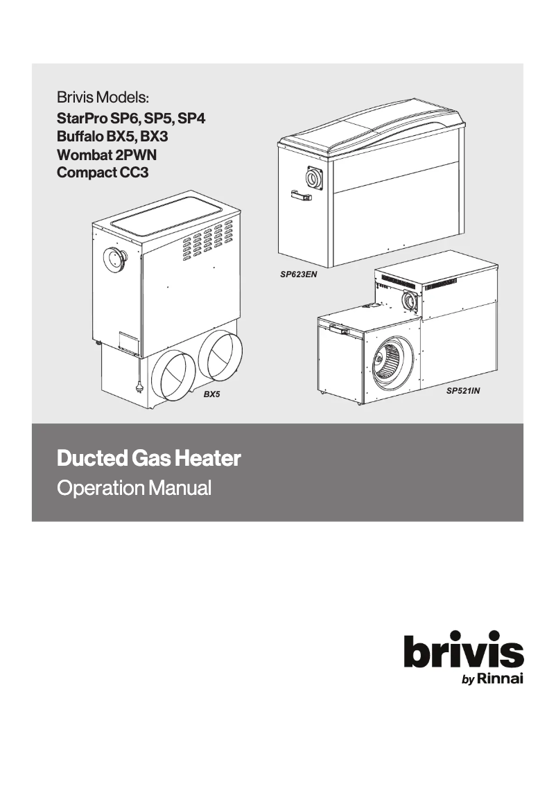 Page n°1 - Manuel utilisateur Brivis StarPro 6 Star SP623IN-XA