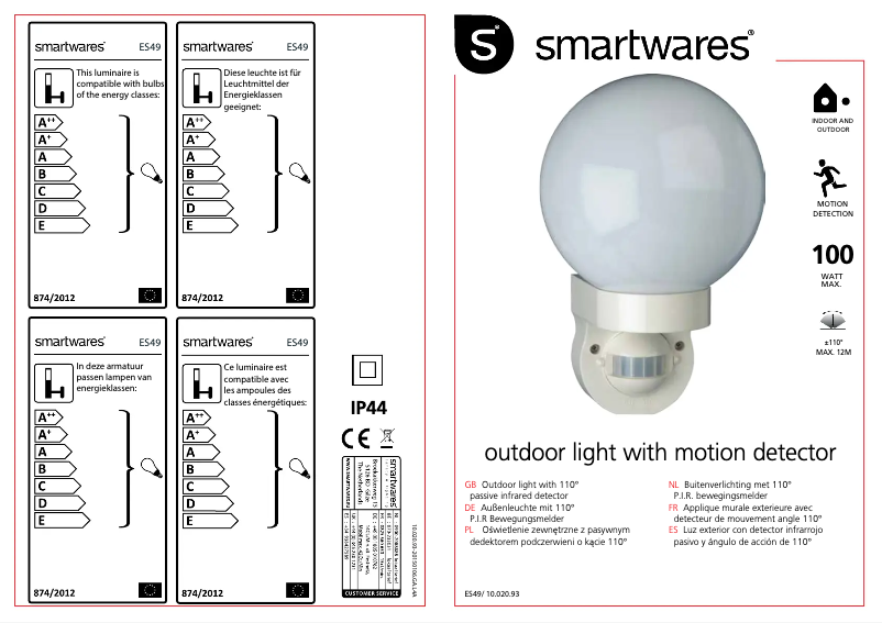 Imagen de la primera página del manual del dispositivo ES49