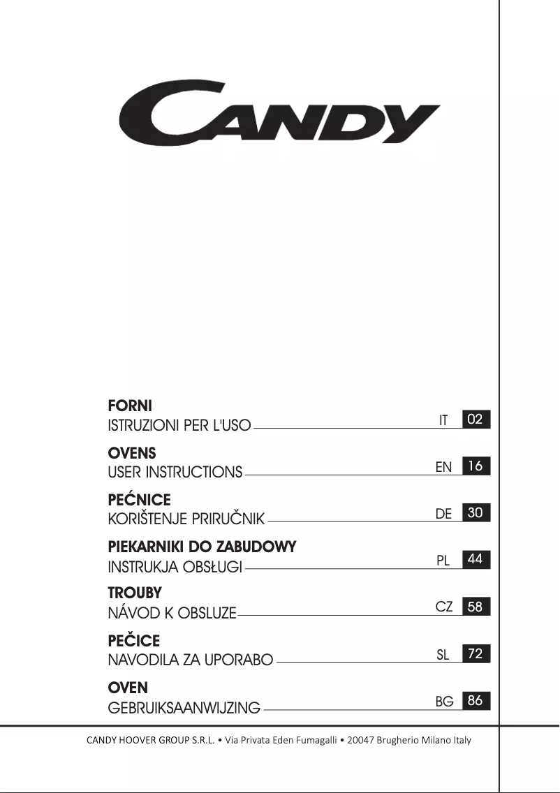 Page n°1 - Manuel utilisateur Candy FCPK626W