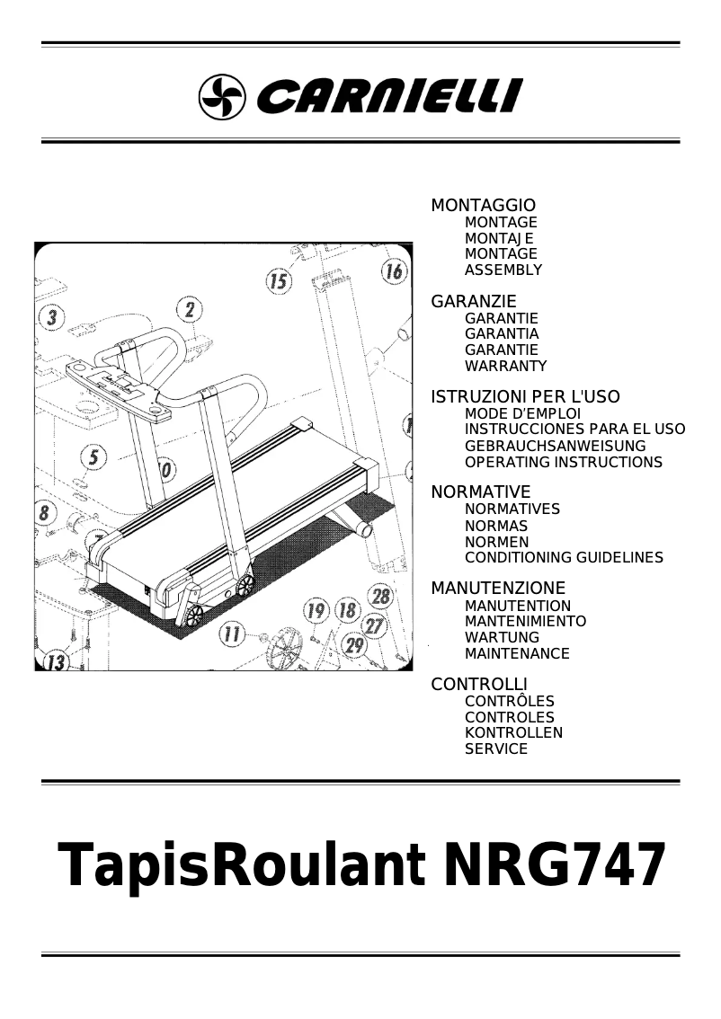 Page n°1 - Manuel utilisateur Carnielli NRG 747