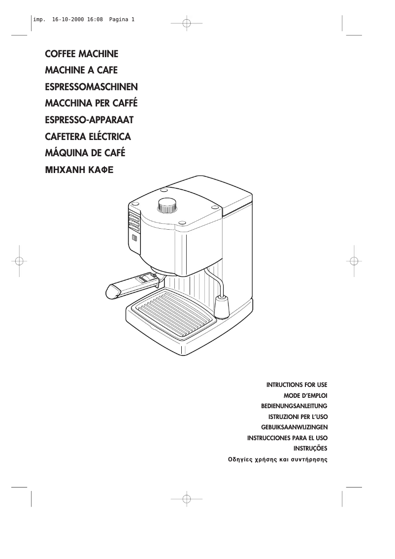 Page n°1 - Manuel utilisateur DeLonghi BAR14