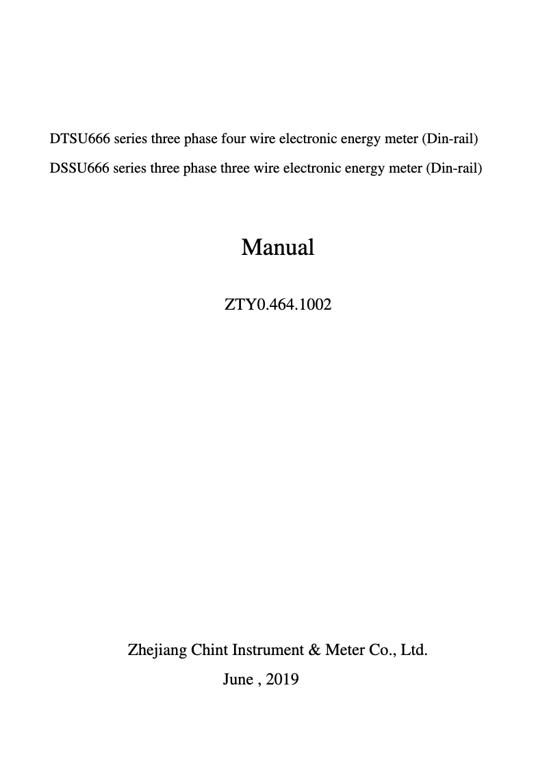 Page 1 de la notice Manuel utilisateur Deye DTSU666