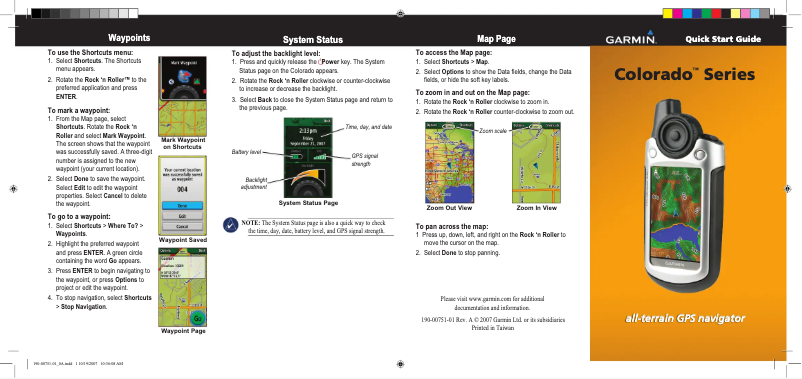 Page n°1 - Manuel utilisateur Garmin Colorado 400