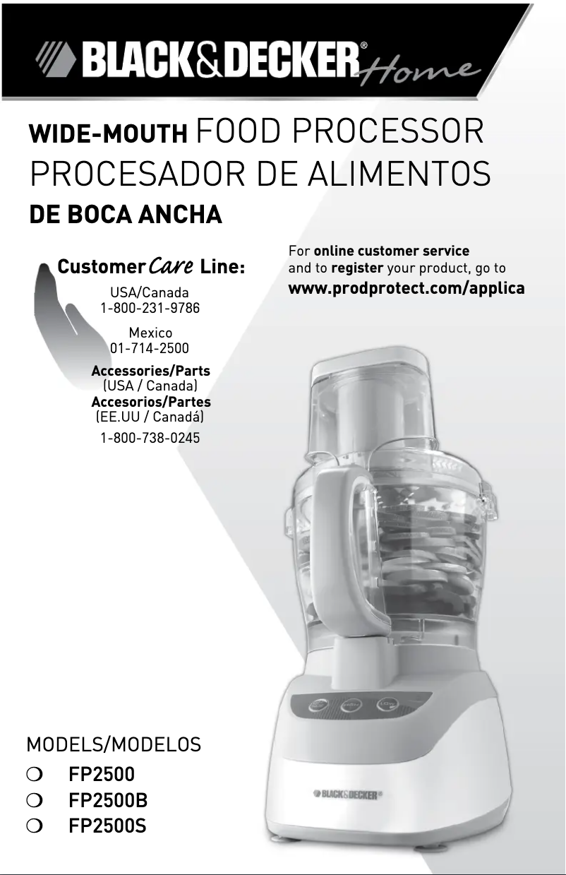 Page 1 de la notice Manuel utilisateur Black & Decker FP2500