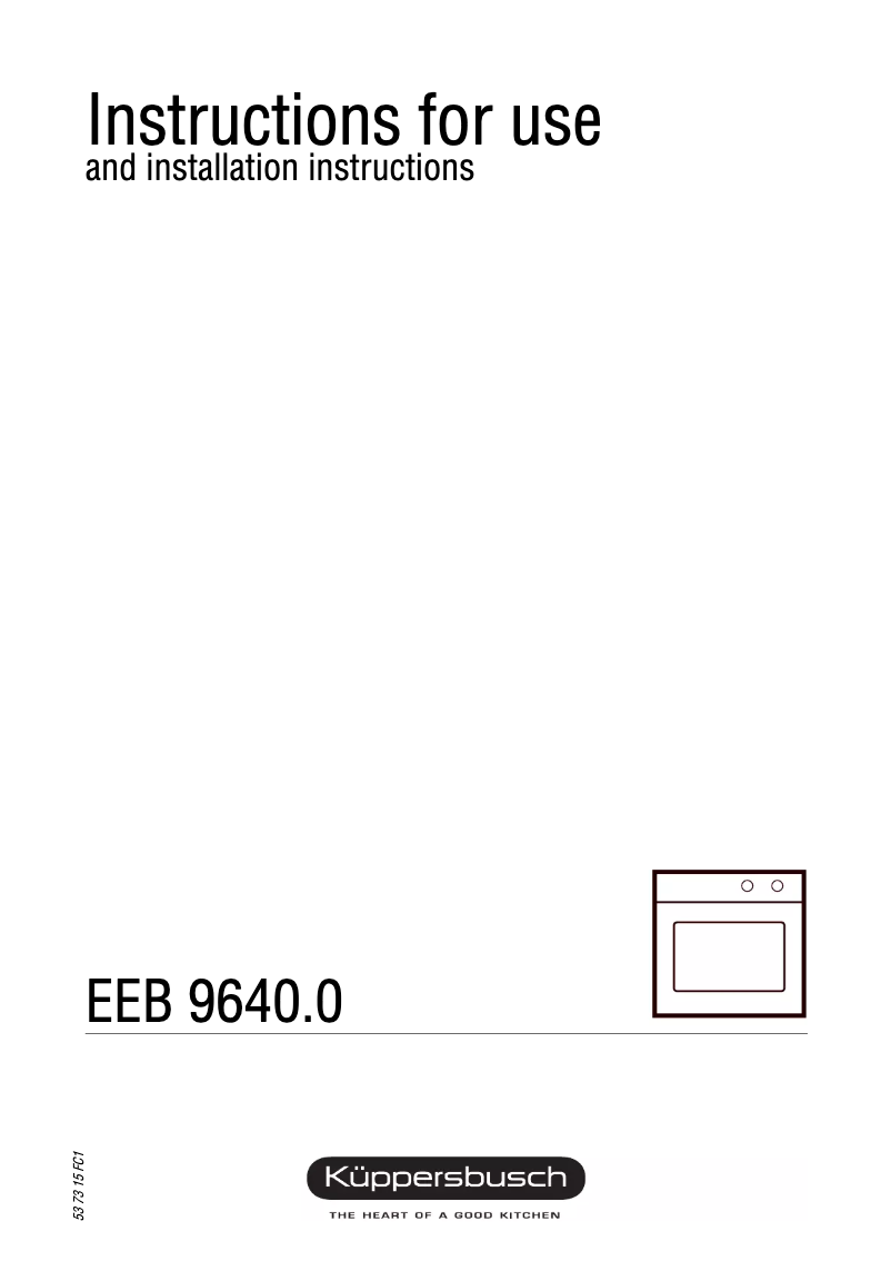 Page 1 de la notice Manuel utilisateur Küppersbusch EEB 9640.0