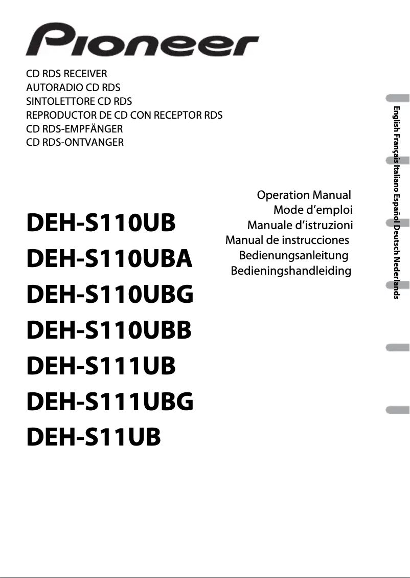 Image de la première page du manuel de l'appareil DEH-S111UB