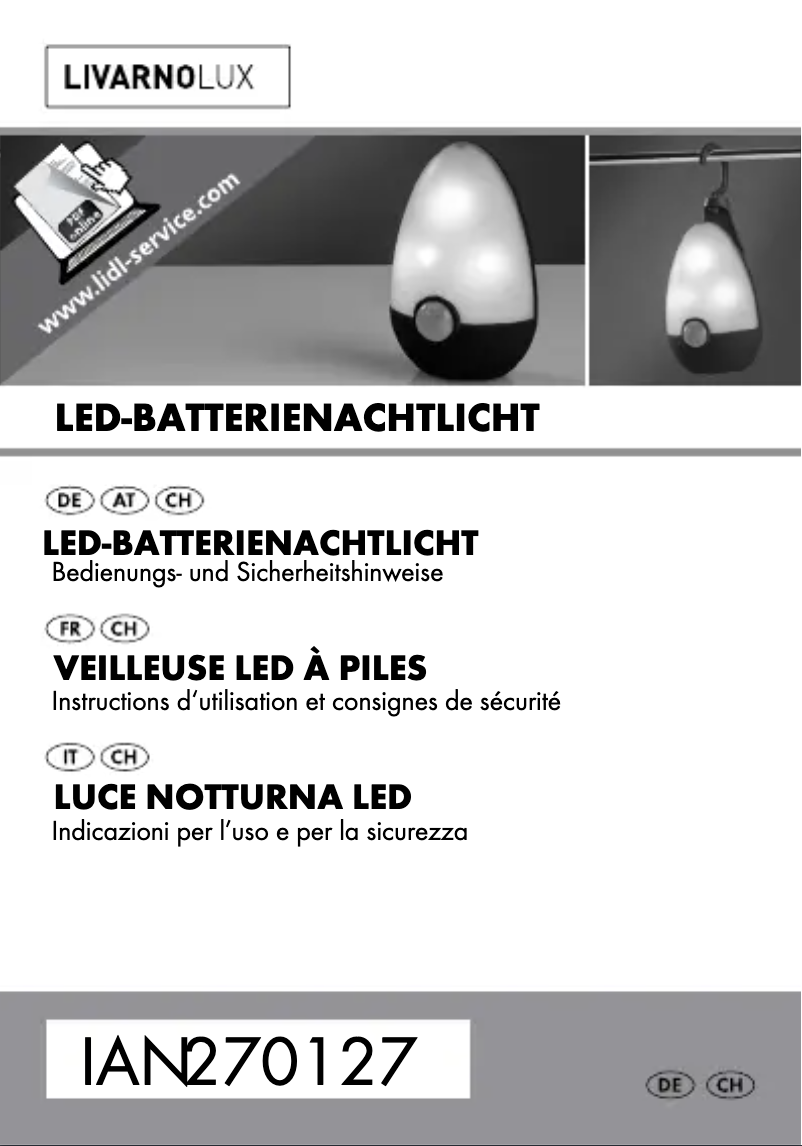 Page n°1 - Manuel utilisateur Livarno Lux IAN 270127