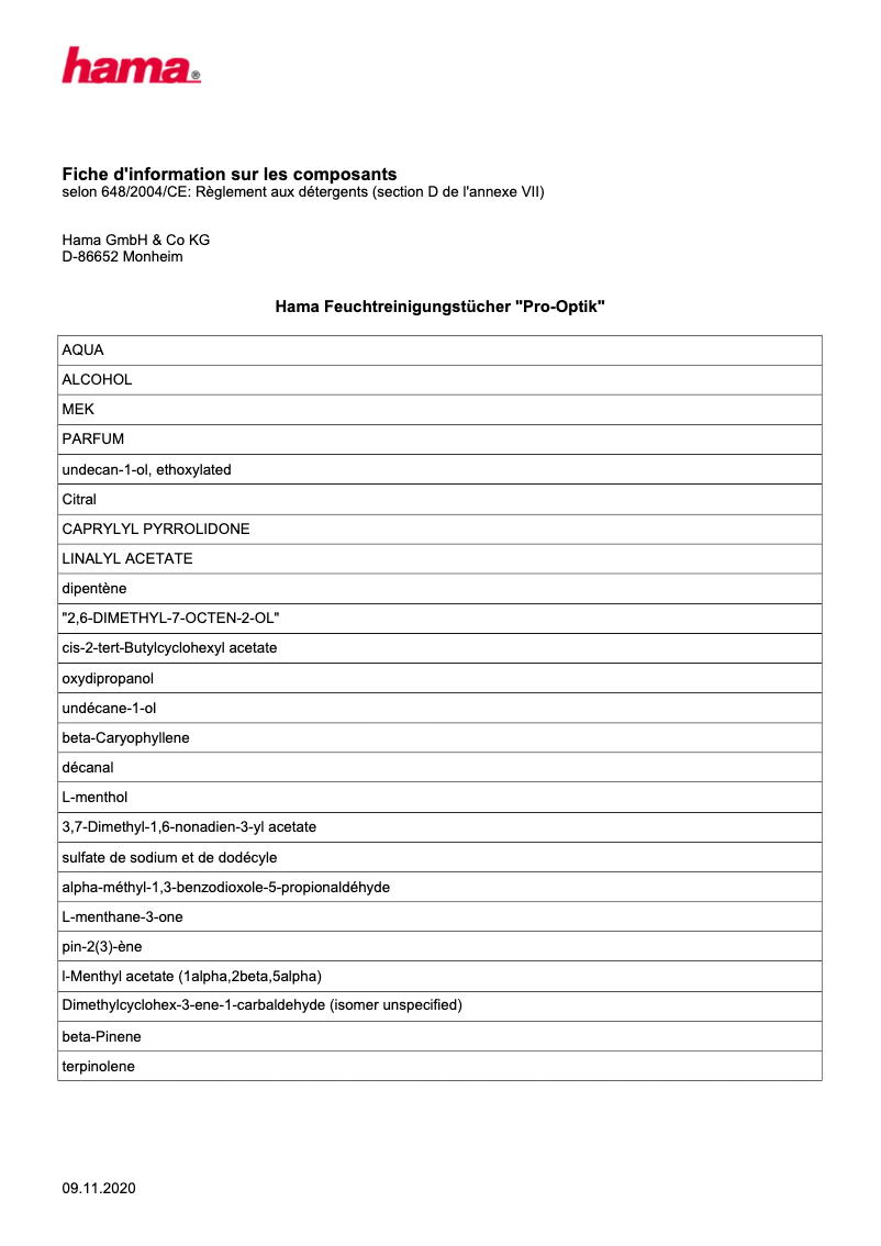 Page n°1 - Manuel utilisateur Hama Pro-Optik 00005970