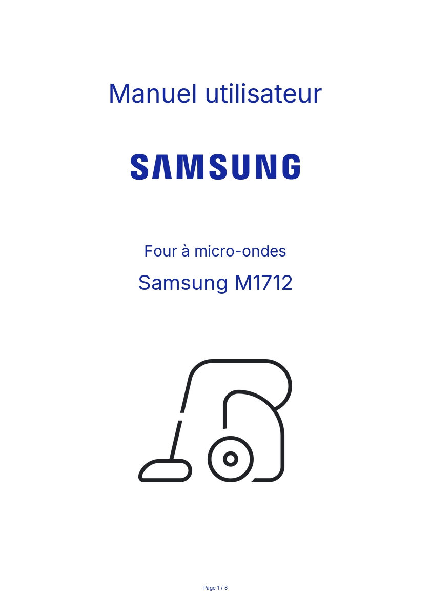 Image de la première page du manuel de l'appareil M1712