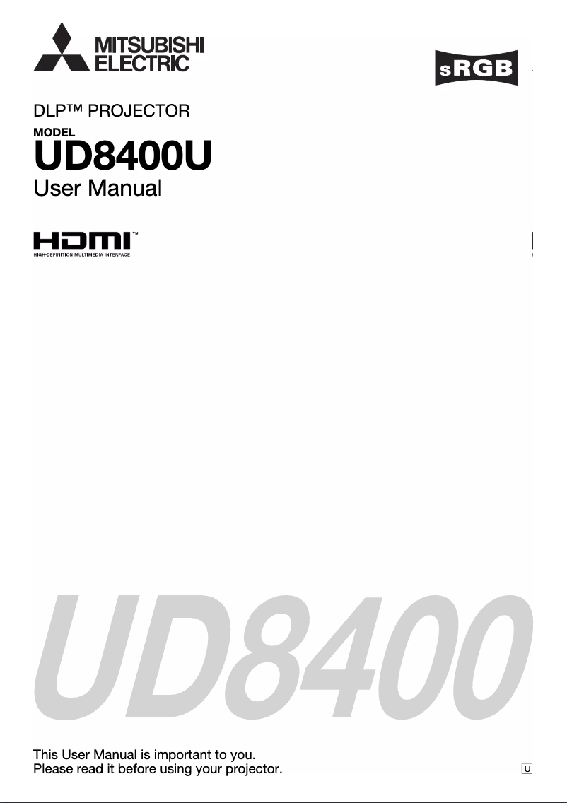 Page 1 de la notice Manuel utilisateur Mitsubishi UD8400U