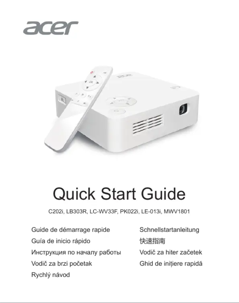 Página 1 del manual Manual de usuario Acer C202i