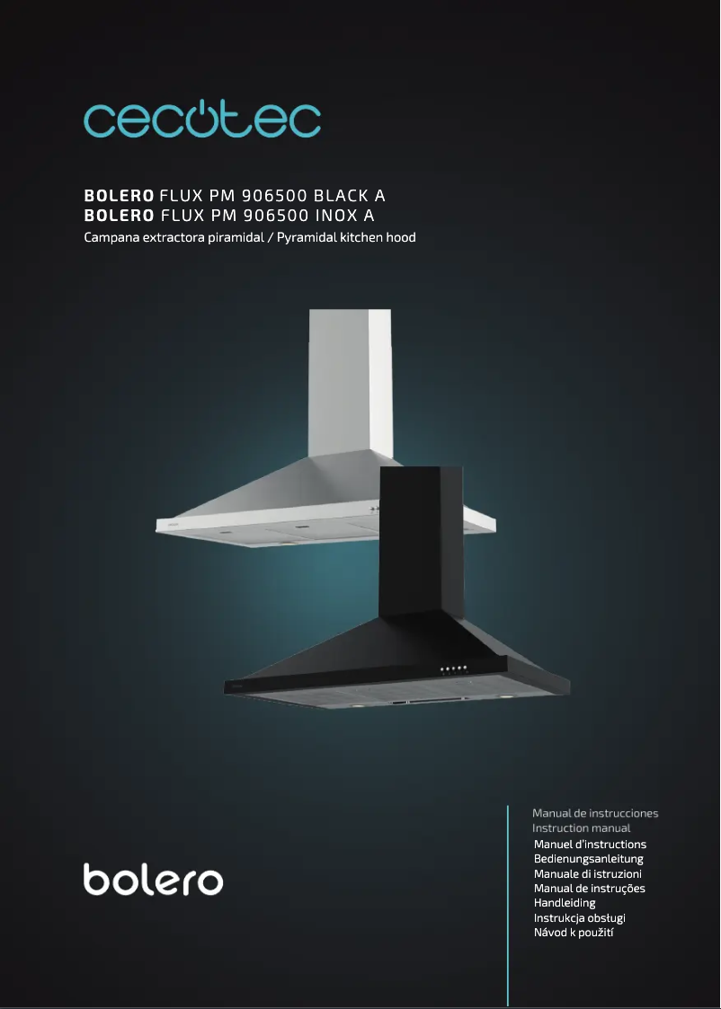 Page 1 de la notice Manuel utilisateur Cecotec Bolero Flux PM 906500 Inox A