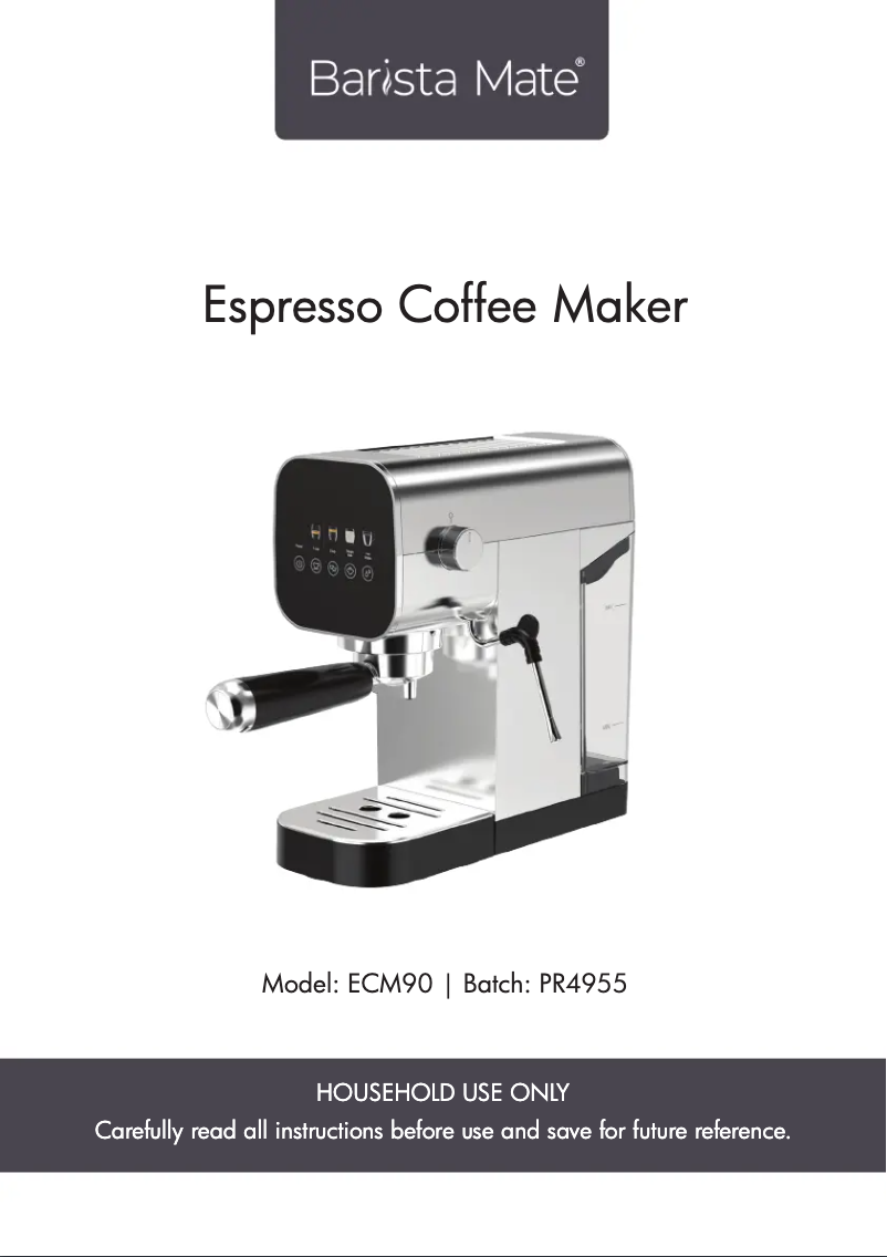 Page 1 de la notice Manuel utilisateur Barista Mate ECM90