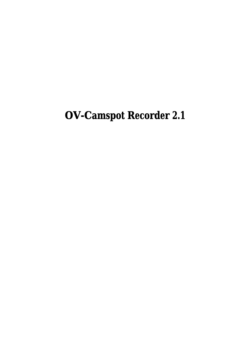 Image de la première page du manuel de l'appareil Camspot Recorder 2.1