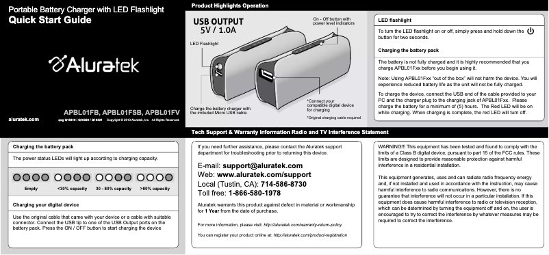 Image de la première page du manuel de l'appareil APBL01FSB