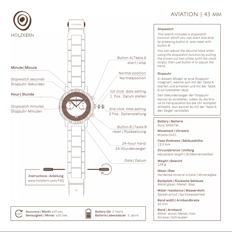 Image de la première page du manuel de l'appareil Wright