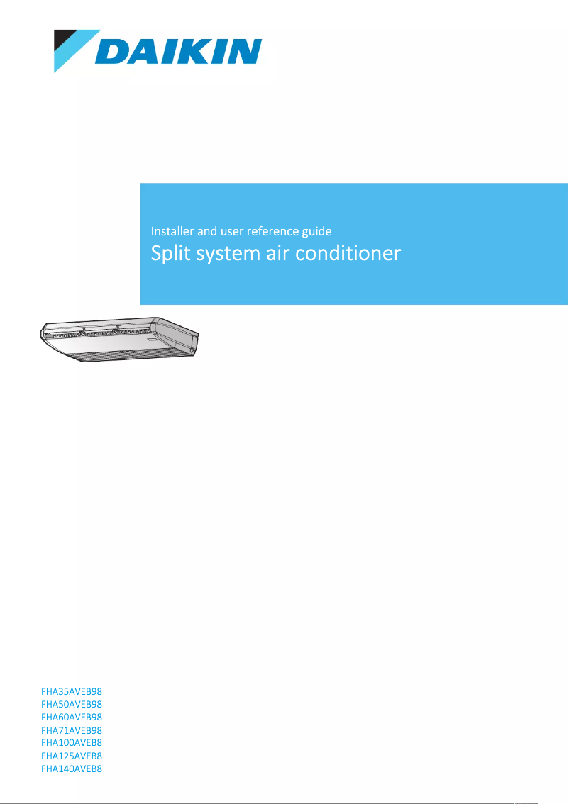 Página 1 del manual Guía de instalación Daikin FHA140AVEB9