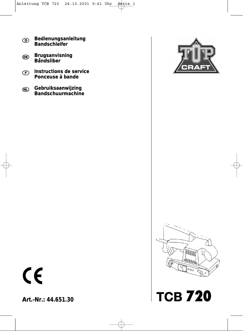 Page 1 de la notice Manuel utilisateur Topcraft TCB 720