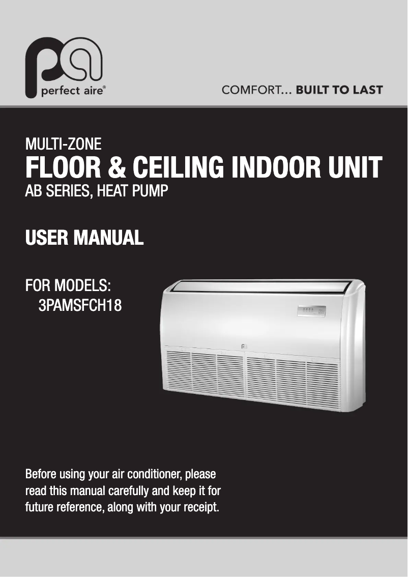Page 1 de la notice Manuel utilisateur Perfect Aire 3PAMSFCH18