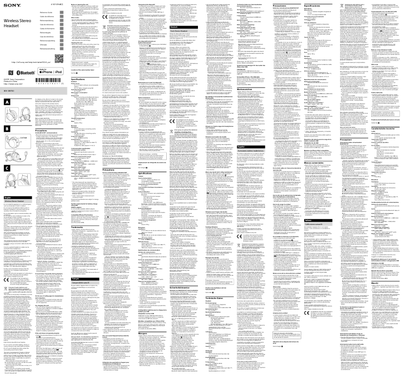 Image de la première page du manuel de l'appareil WH-XB700