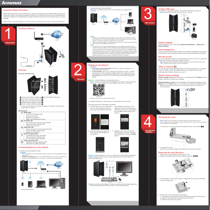 Page n°1 - Manuel utilisateur Lenovo Beacon