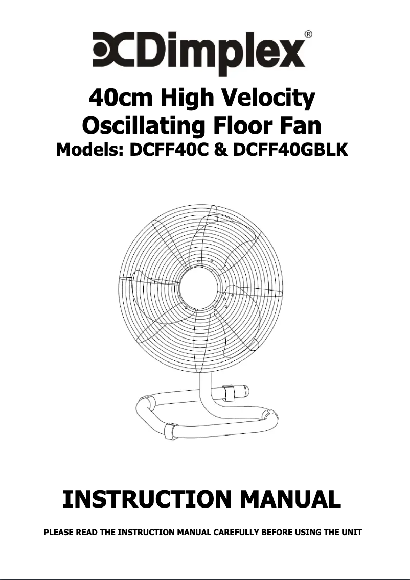 Page 1 de la notice Manuel utilisateur Dimplex DCFF40GBLK