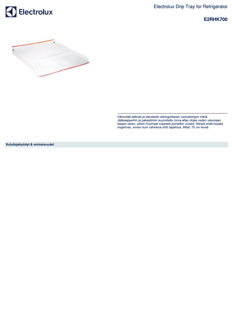 Imagen de la primera página del manual del dispositivo E2RHK700