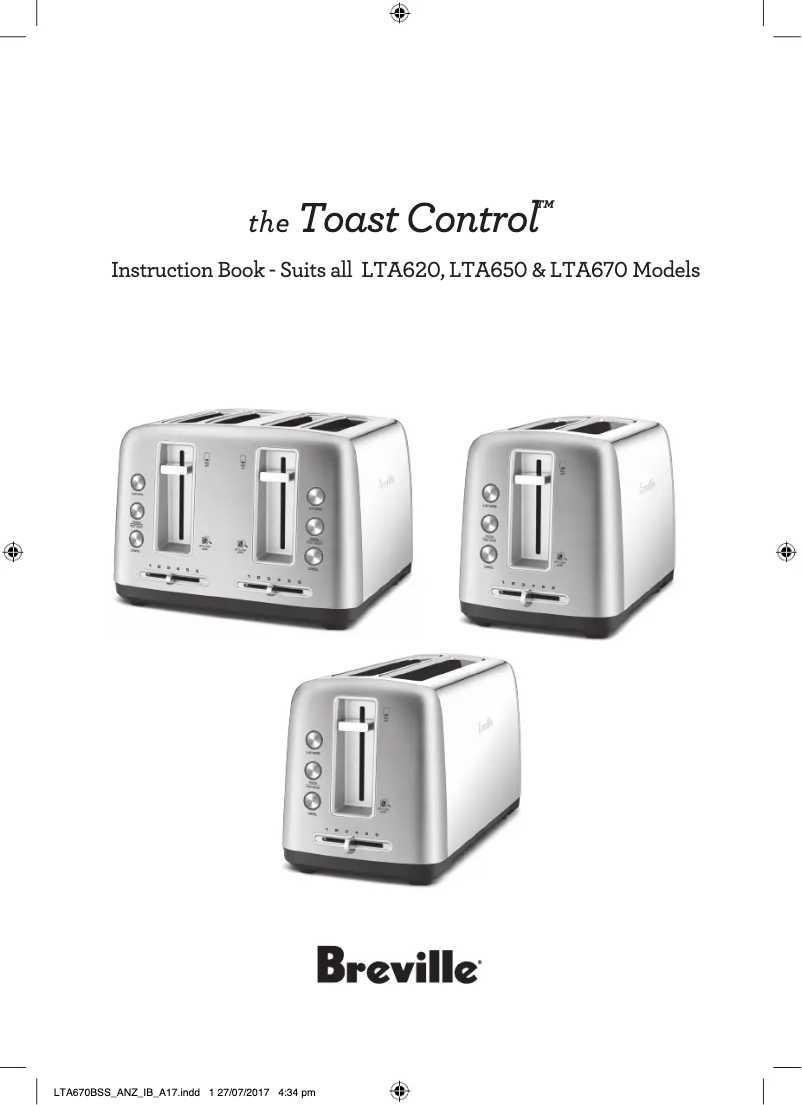 Image de la première page du manuel de l'appareil the Toast Control LTA650