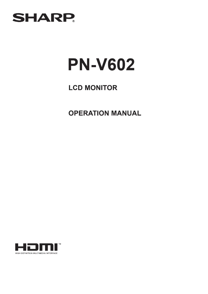 Page 1 de la notice Manuel utilisateur Sharp PN-V602