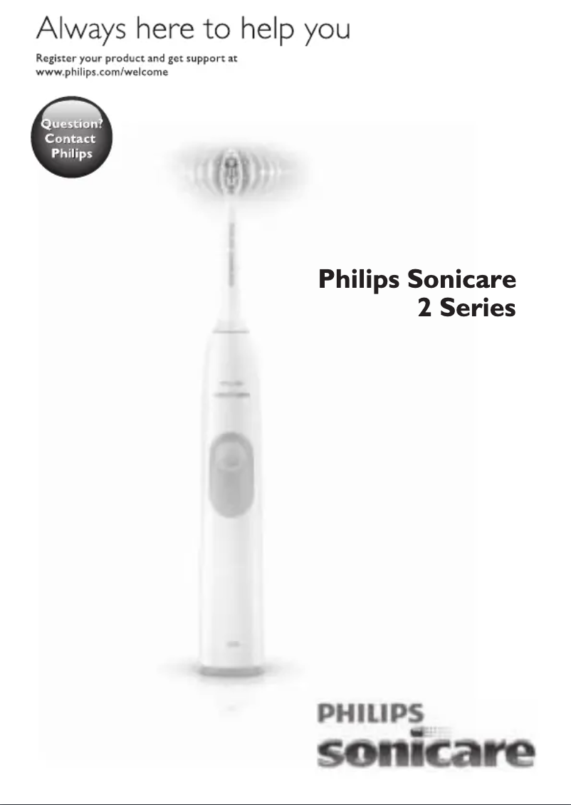 Page 1 de la notice Manuel utilisateur Philips Sonicare 2 Series plaque control HX6201