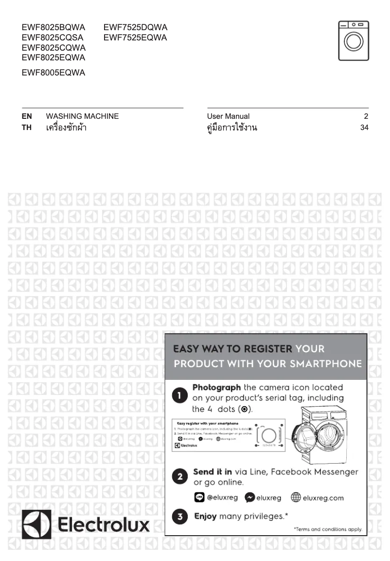 Page 1 de la notice Manuel utilisateur Electrolux EWF8025CQWA
