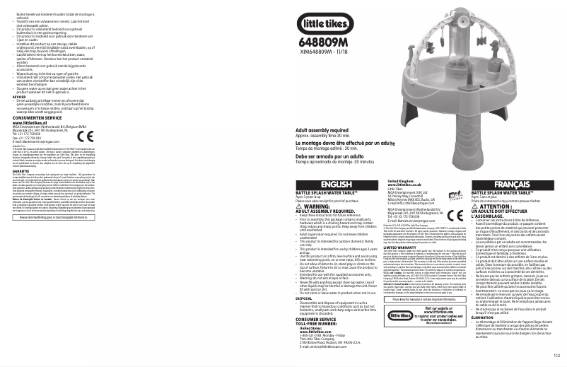 Page 1 de la notice Manuel utilisateur Little Tikes 648809M