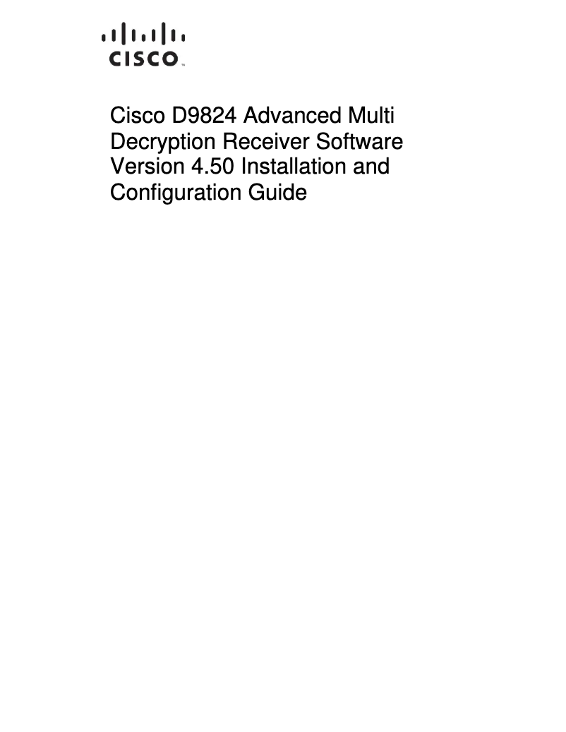 Page 1 de la notice Manuel utilisateur Cisco D9824