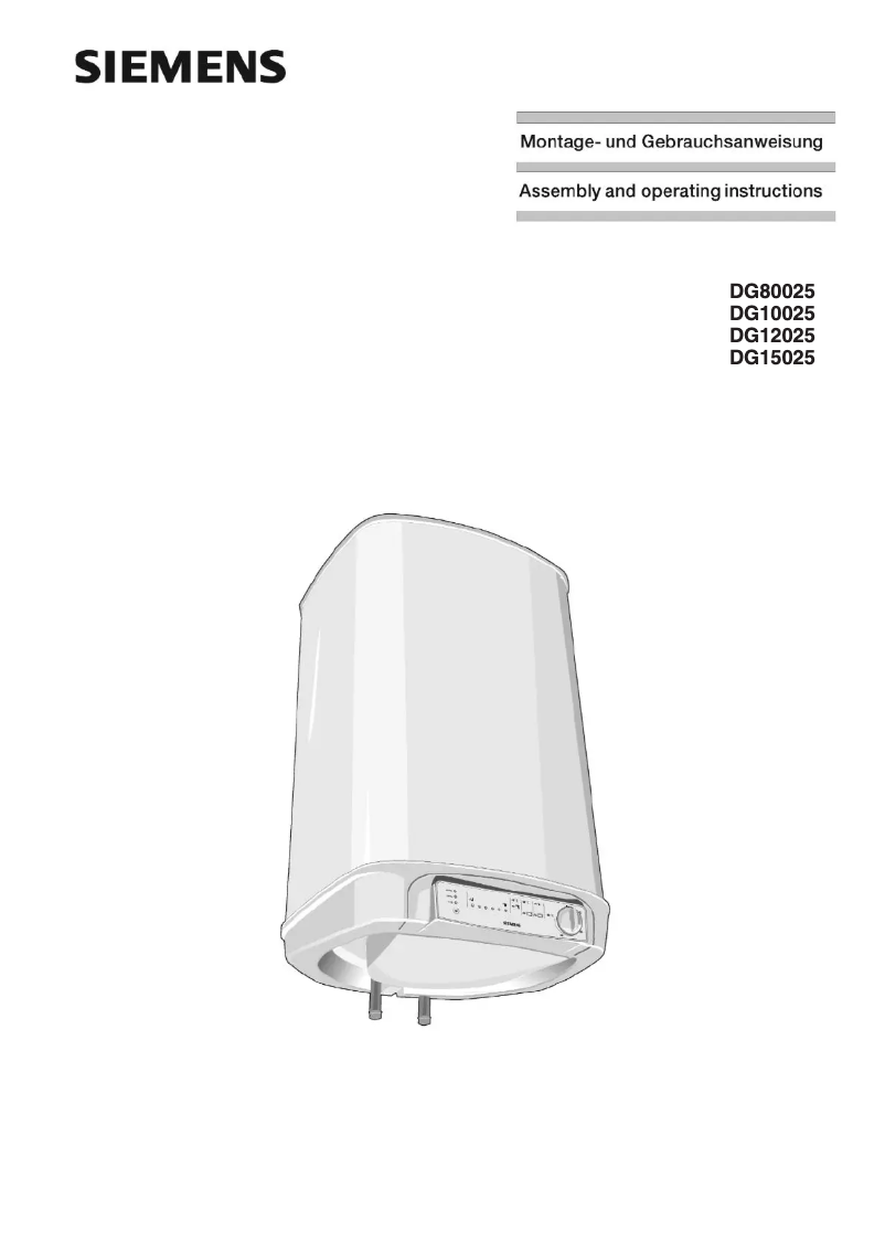 Page 1 de la notice Guide d'installation Siemens DG10025