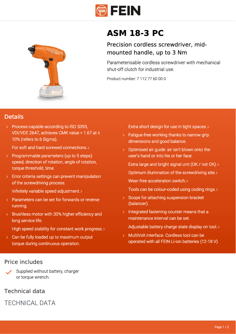 Image de la première page du manuel de l'appareil ASM 18-3 PC