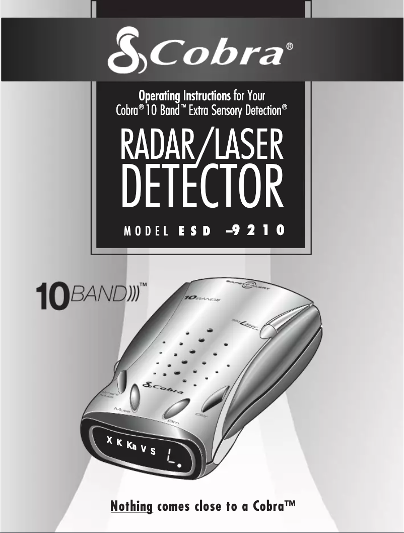Page 1 de la notice Manuel utilisateur Cobra ESD 9210