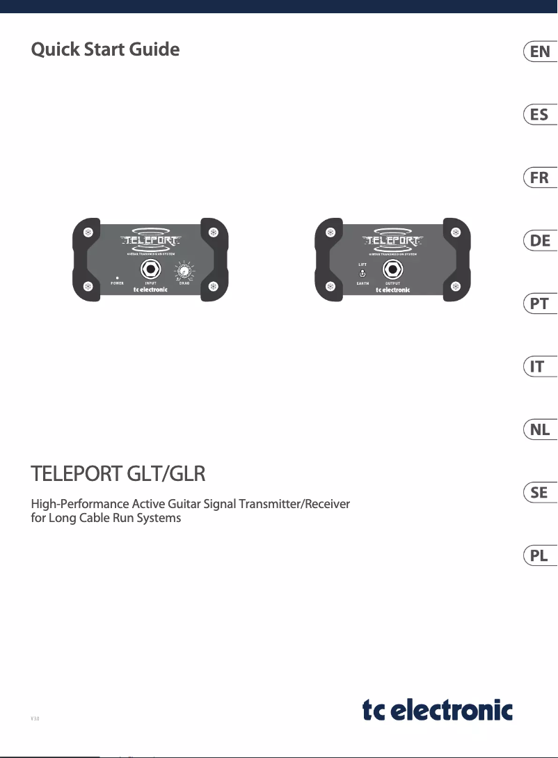 Page n°1 - Guide de démarrage rapide TC Electronic Teleport GLT