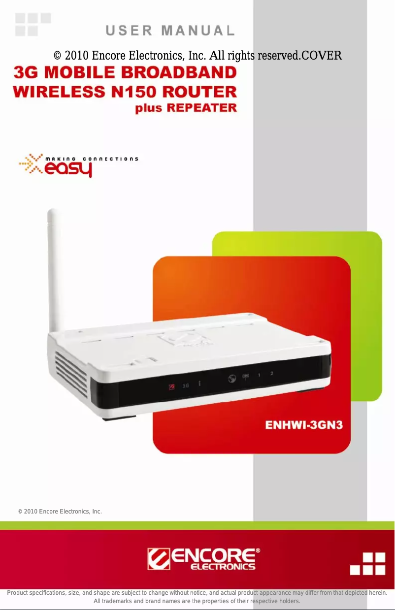 Página 1 del manual Manual de usuario ENCORE ENHWI-3GN3