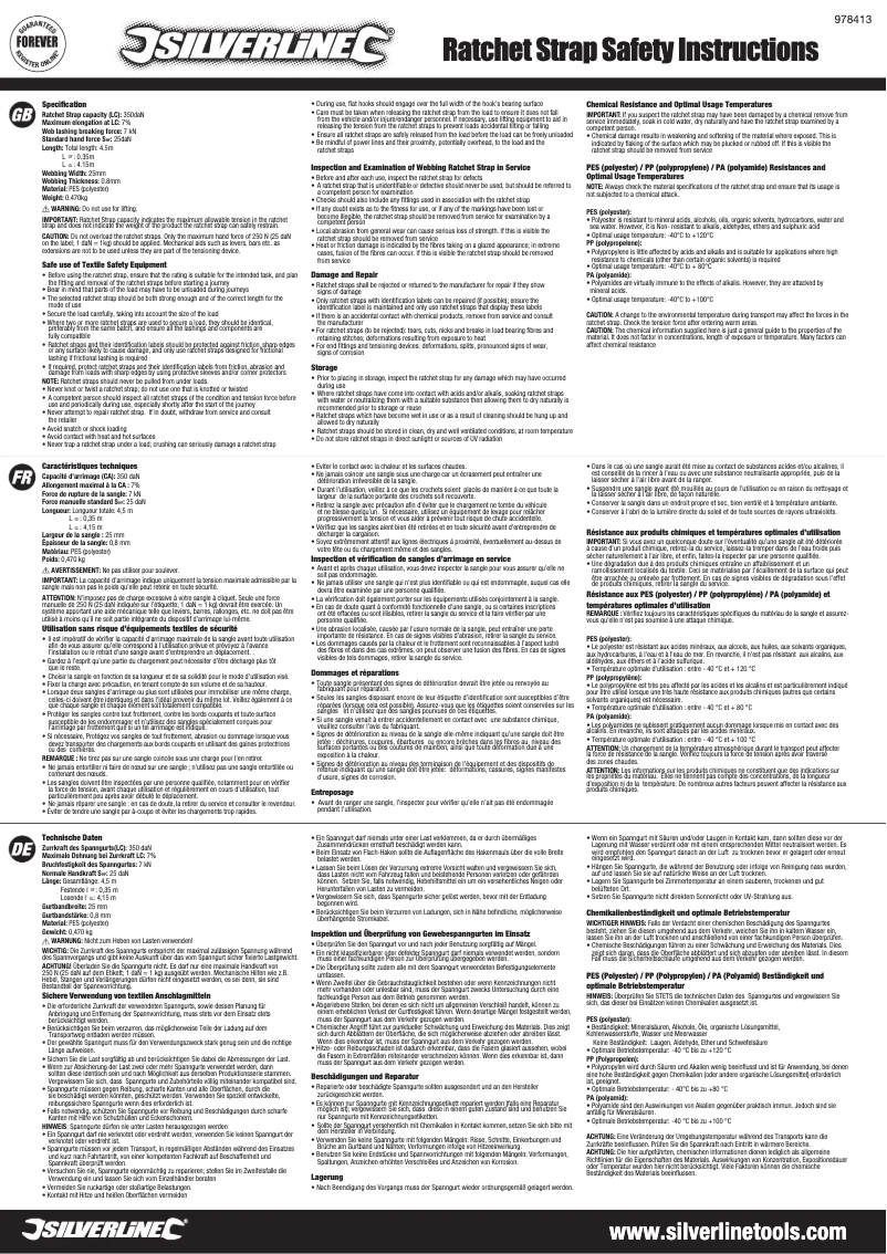 Page n°1 - Manuel utilisateur Silverline 978413