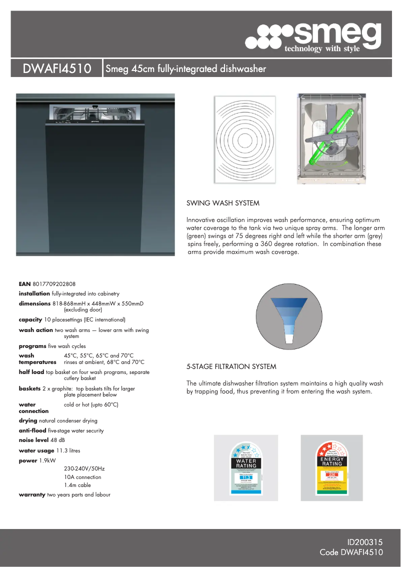 Image de la première page du manuel de l'appareil DWAFI4510