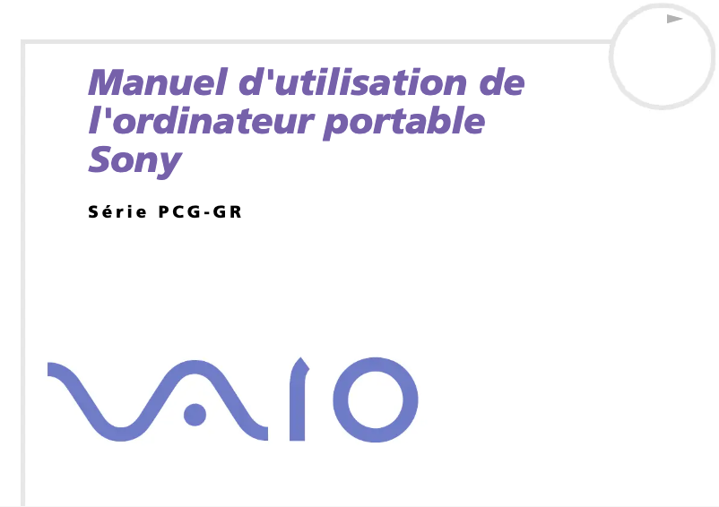 Page n°1 - Manuel utilisateur Sony Vaio PCG-GR414SP