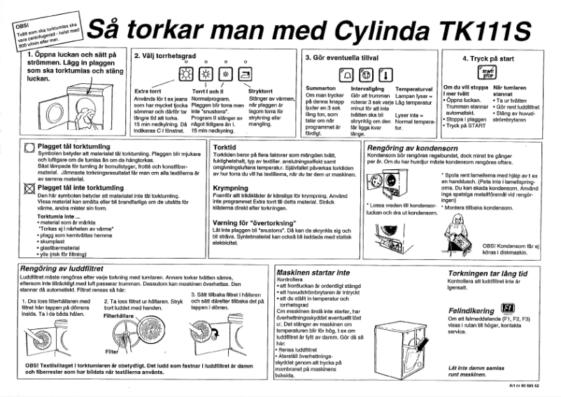 Page n°1 - Manuel utilisateur Cylinda TK 111S