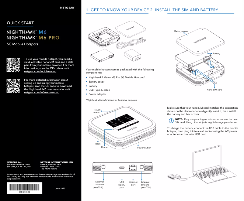 Page n°1 - Guide d'installation Netgear Nighthawk M6 MR6220