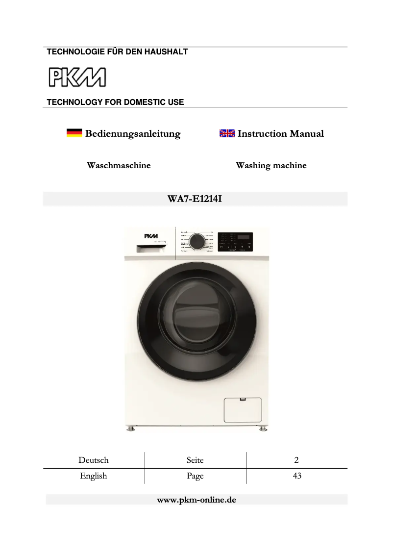 Page 1 de la notice Manuel utilisateur PKM WA7-E1214I
