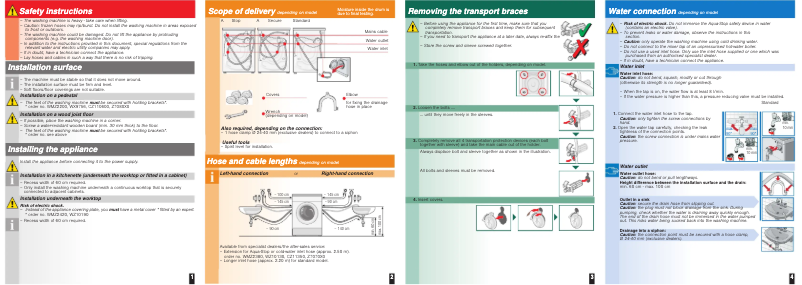 Page n°1 - Guide d'installation Bosch WAE20262EE