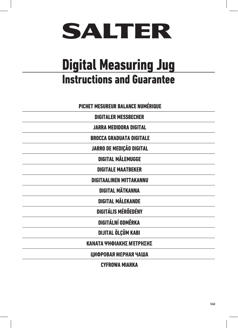 Page n°1 - Manuel utilisateur Salter 1048