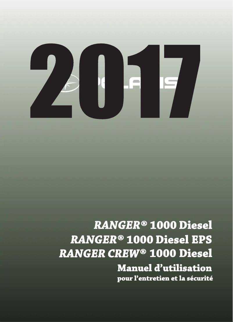 Page 1 de la notice Manuel utilisateur Polaris Ranger Crew 1000 Diesel (2017)